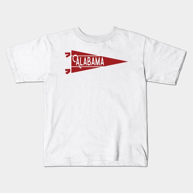 Alabama Pennant Kids T-Shirt by zsonn